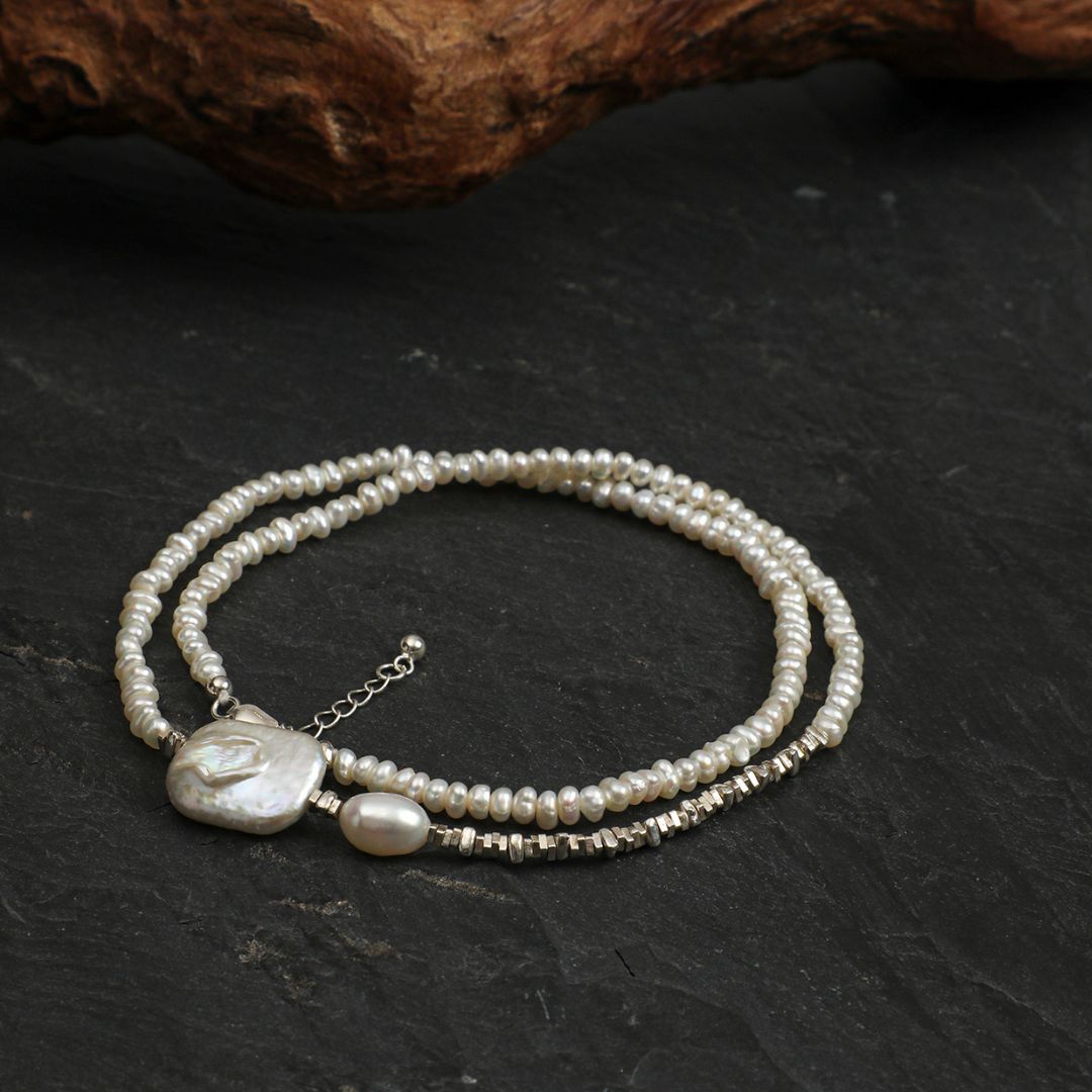 Quiet Tidal — Freshwater Pearl & Sterling Silver Necklace