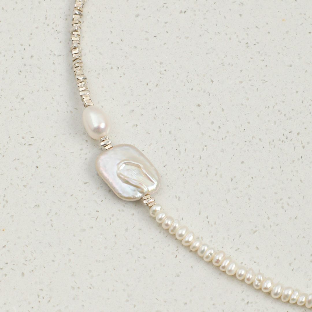 Quiet Tidal — Freshwater Pearl & Sterling Silver Necklace