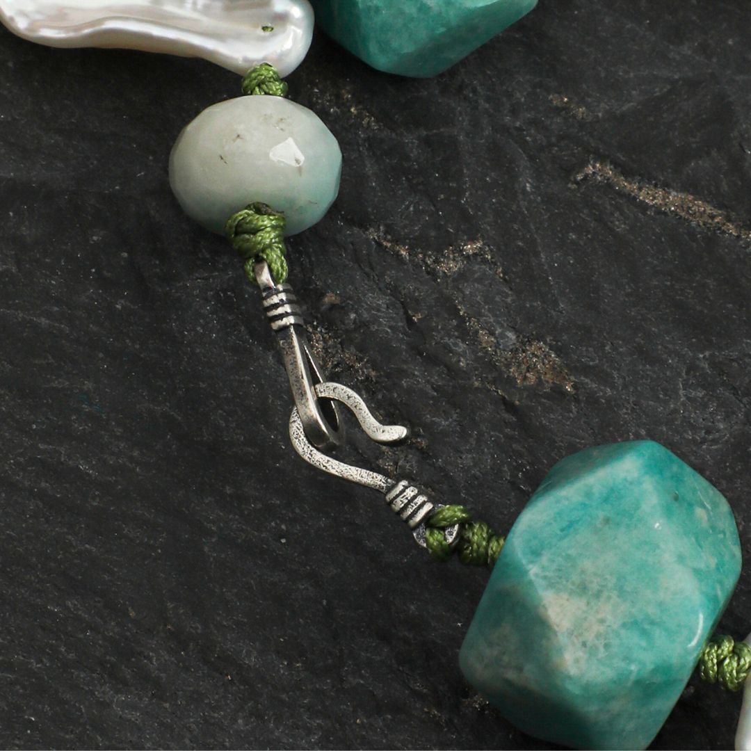 Riverlight — Amazonite & Baroque Pearl Bracelet