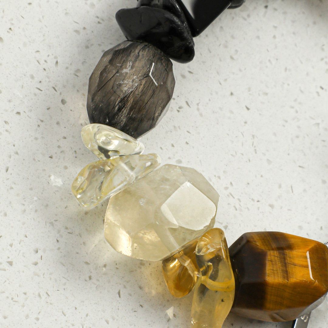Shadow Gleam — Tiger Eye & Mixed Crystal Bracelet