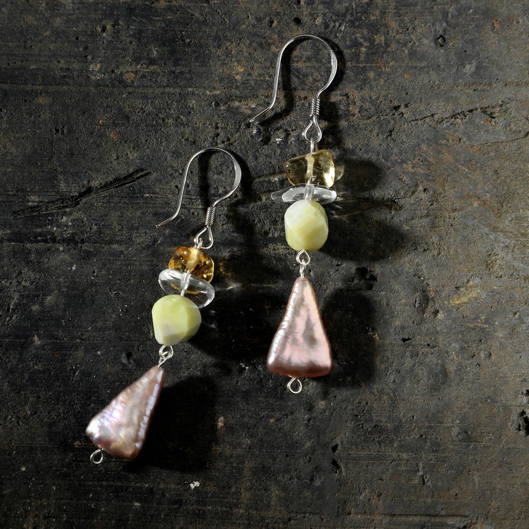 Solara Drop — Citrine & Baroque Pearl Earrings