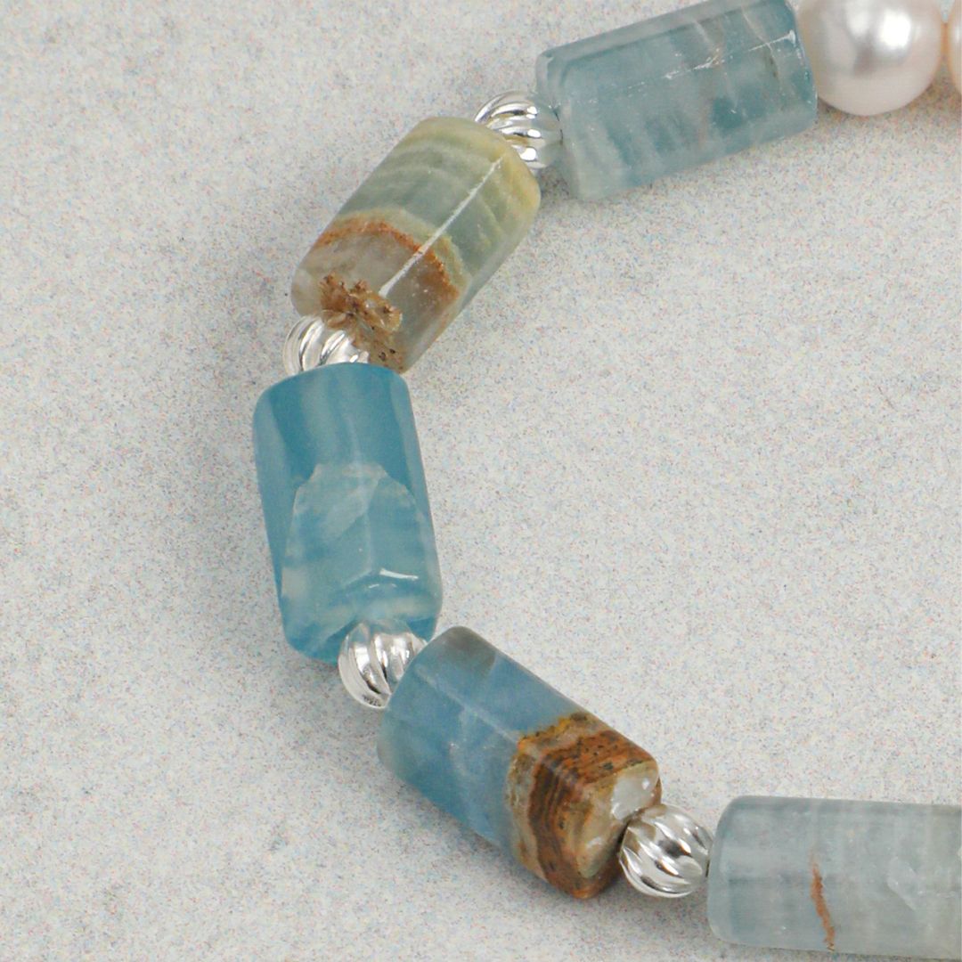 Tidal Blue — Kyanite & Pearl Bracelet