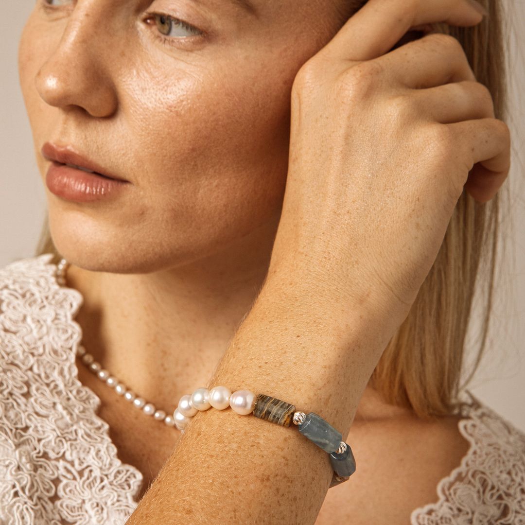 Tidal Blue — Kyanite & Pearl Bracelet