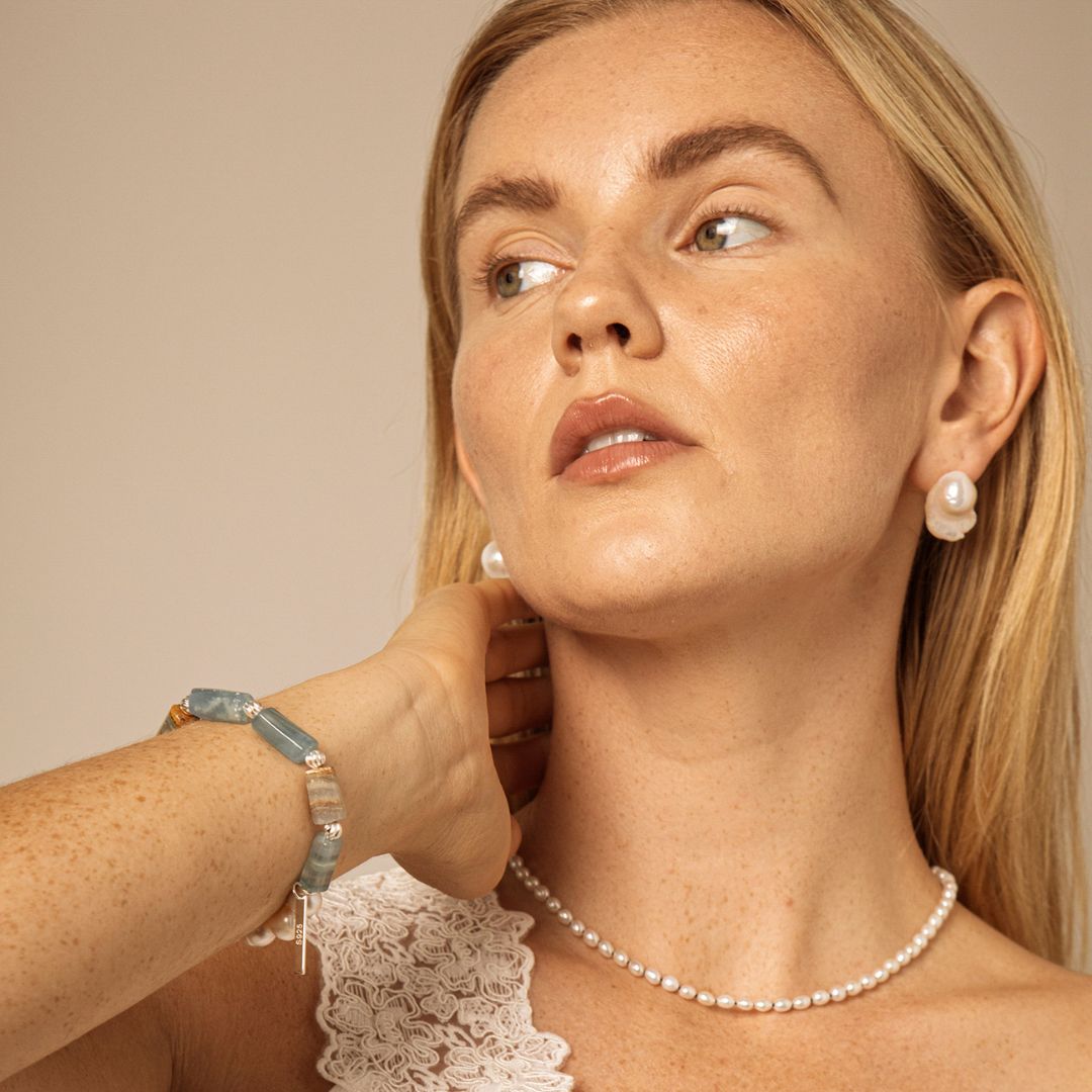Tidal Blue — Kyanite & Pearl Bracelet