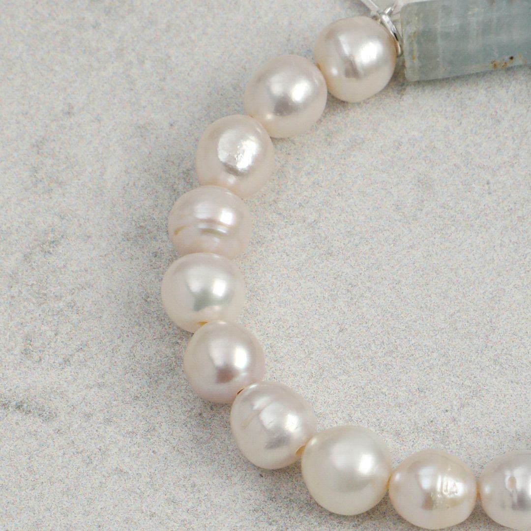 Tidal Blue — Kyanite & Pearl Bracelet