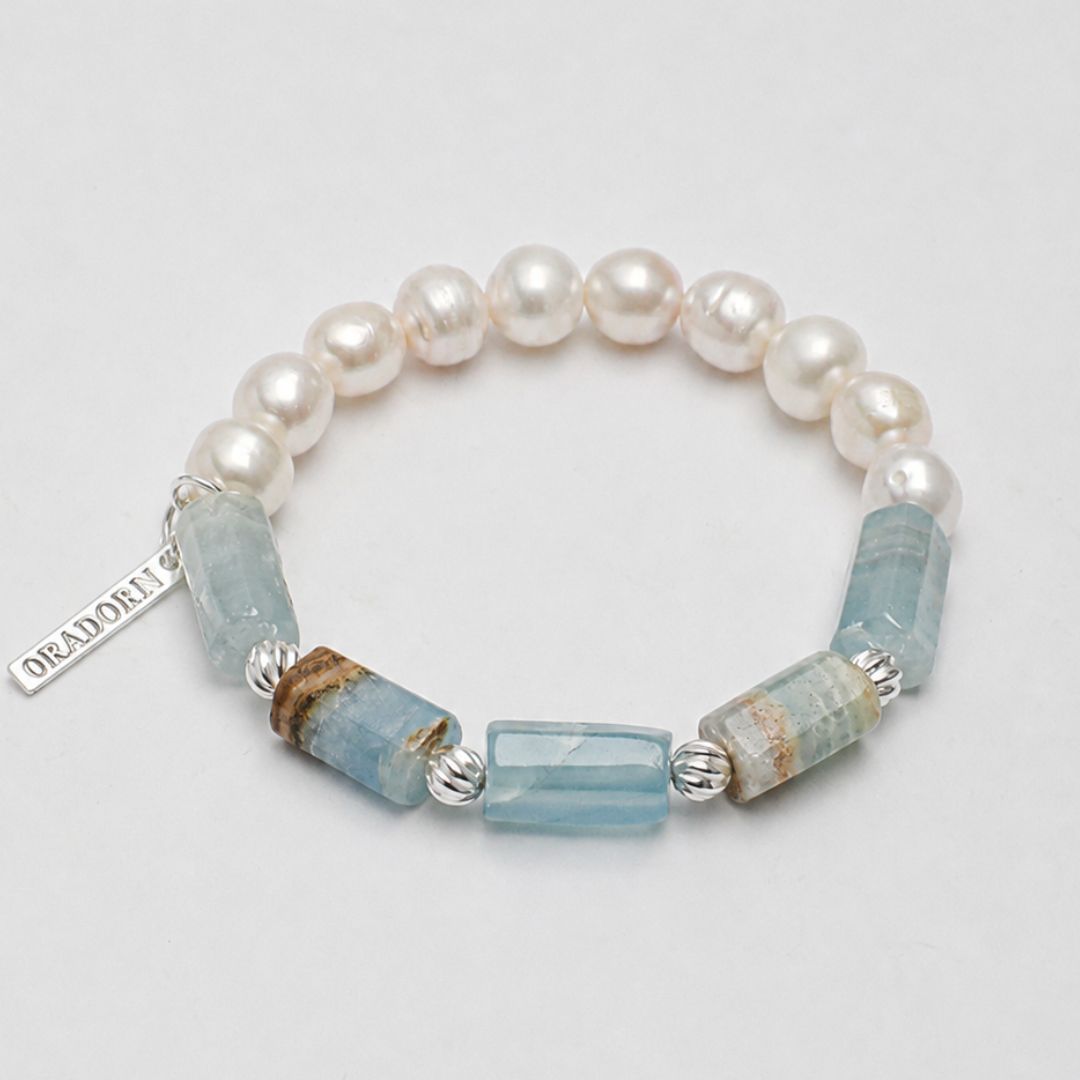Tidal Blue — Kyanite & Pearl Bracelet