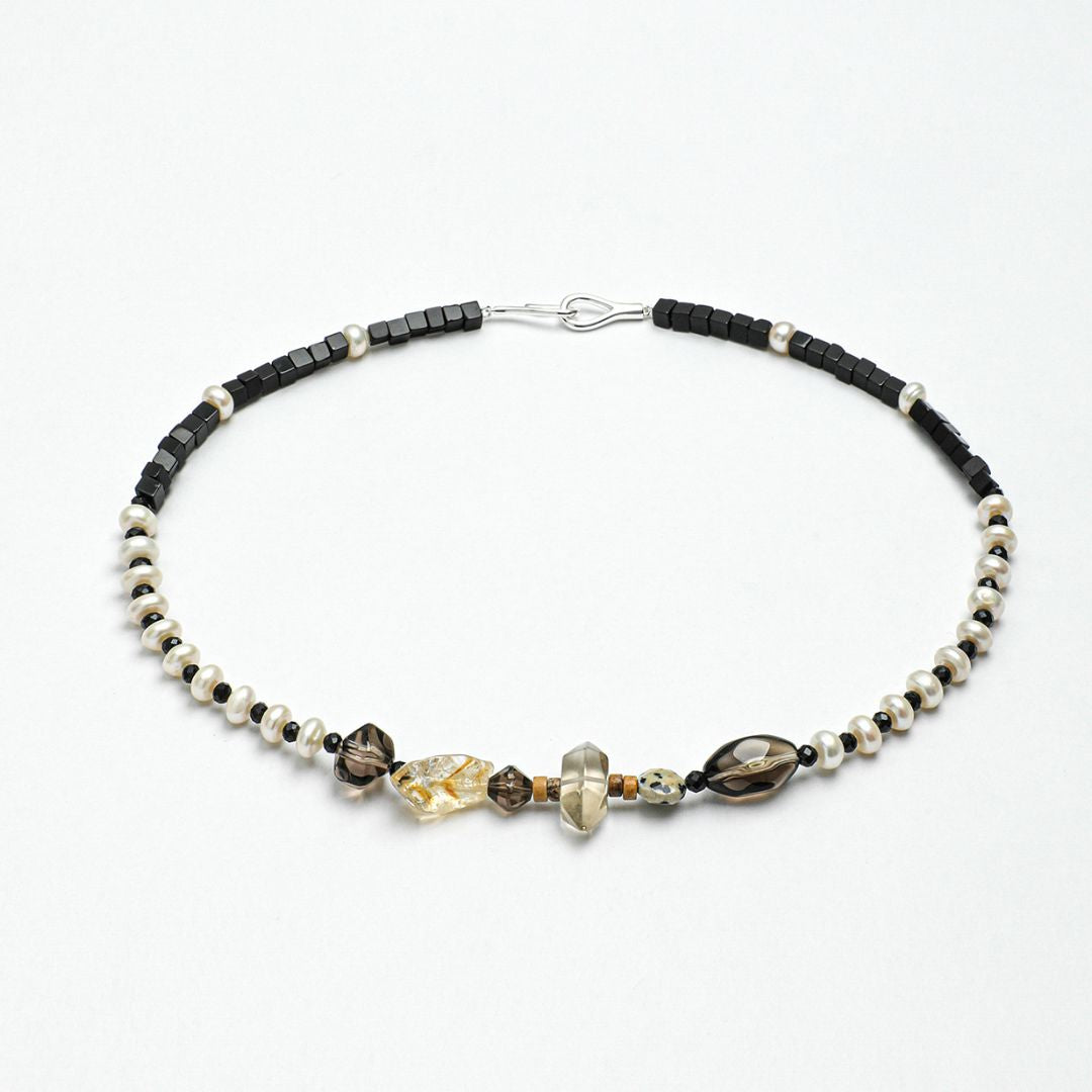 Umber Rhythm — Smoky Quartz & Mixed Stone Necklace
