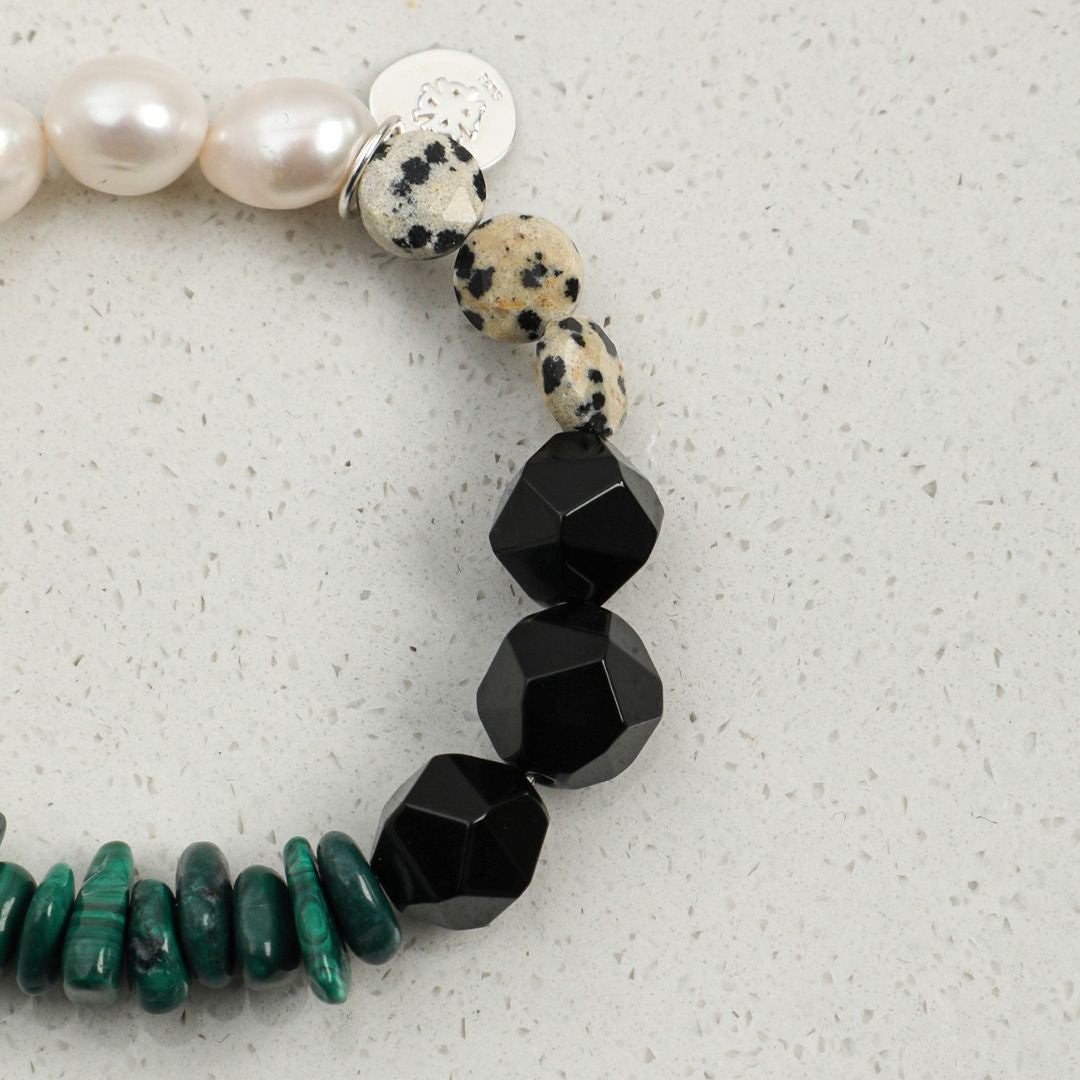Verdant Mosaic — Malachite & Mixed Stone Bracelet