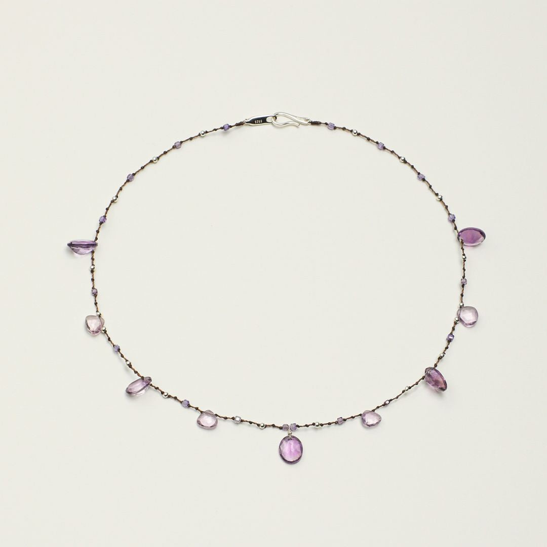 Violet Dew — Amethyst Drop Necklace