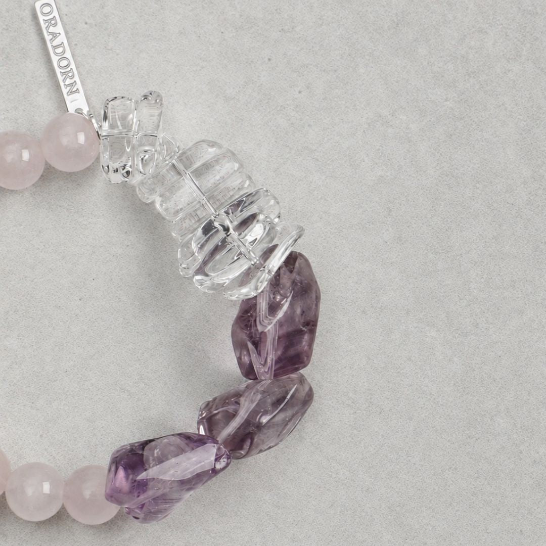 Violet Haze — Amethyst & Crystal Bracelet